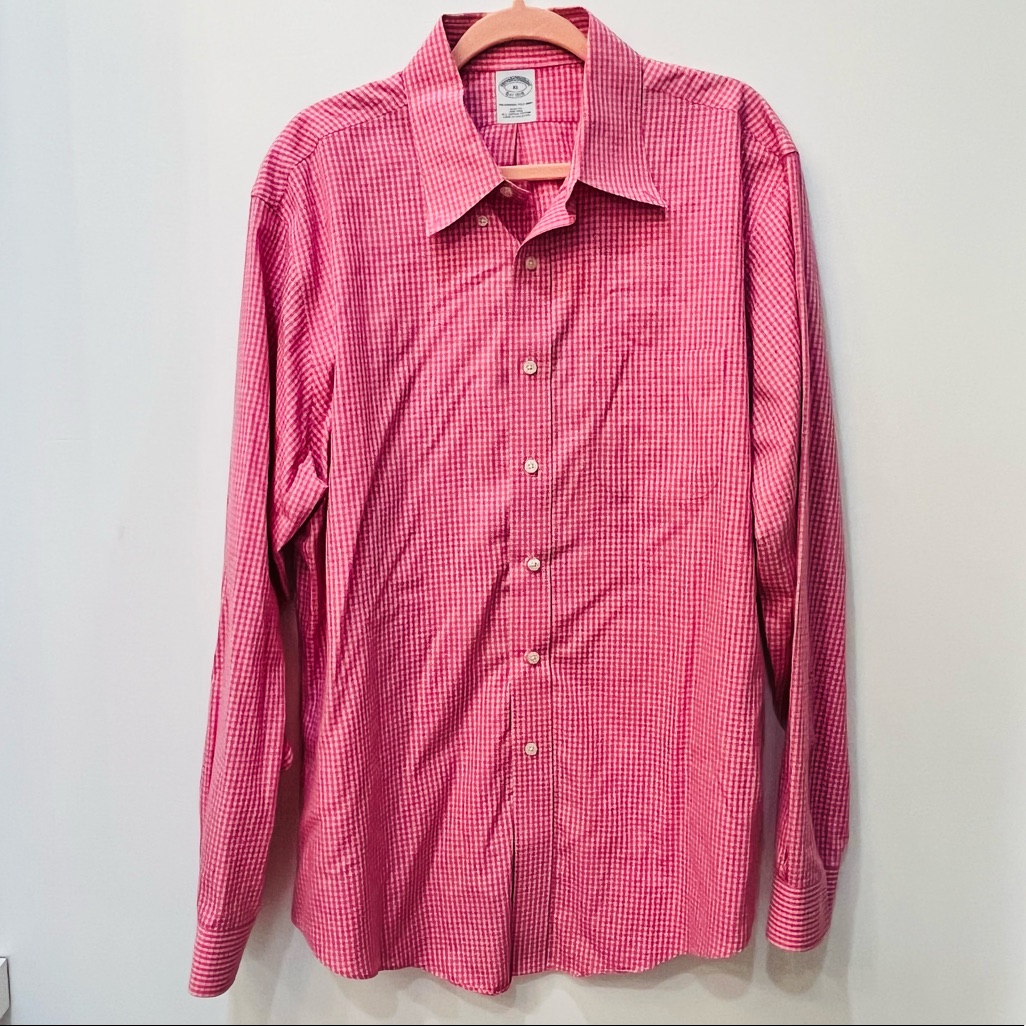 Brooks Brothers Mens Slim Fit The Polo Button Down Gingham Plaid Shirt P